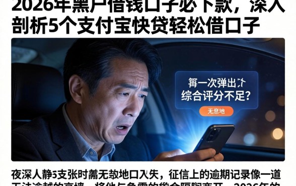 2026年黑户借钱口子必下款，深入剖析5个支付宝快贷轻松借口子
