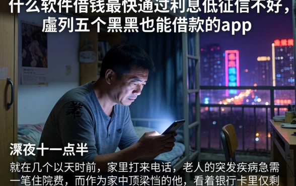 什么软件借钱最快通过利息低征信不太好，胪列五个黑户也能借款的app
