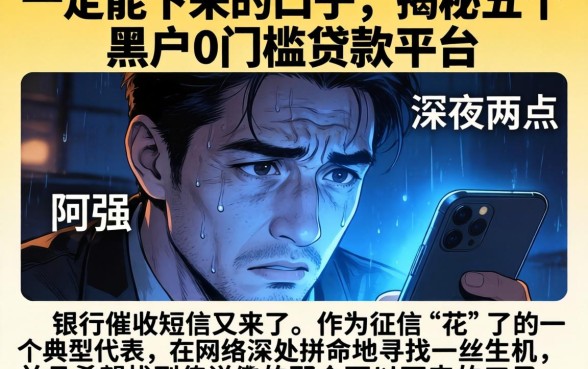 一定能下来的口子，揭秘五个黑户0门槛贷款平台