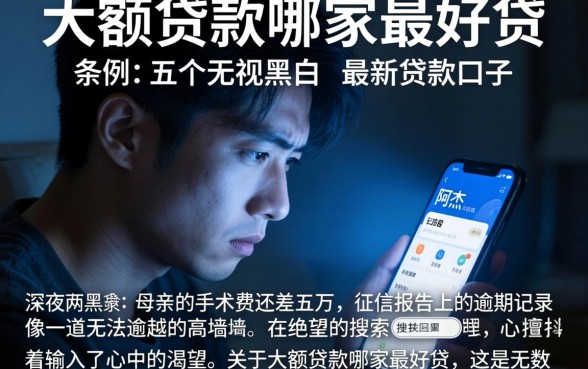 大额贷款哪家最好贷，条列五个无视黑白的最新贷款口子