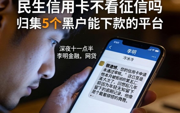 民生信用卡不看征信吗,归集5个黑户能下款的平台