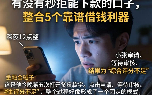 有没有秒拒能下款的口子，整合5个靠谱借钱利器