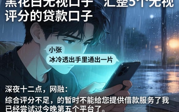 黑花白无视的口子,汇整5个无视评分的贷款口子