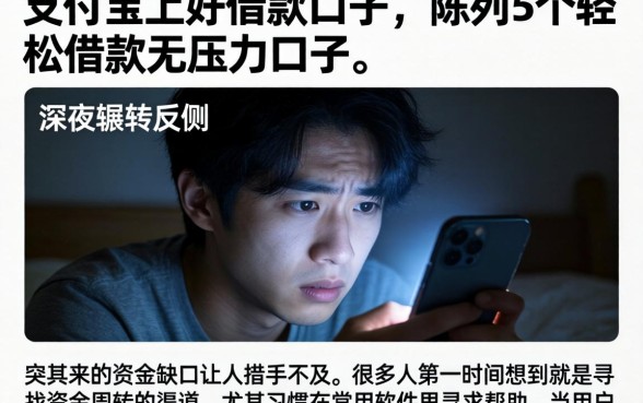 支付宝上好借款的口子，陈列5个轻松借款无压力口子