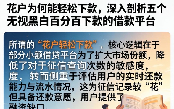 花户为何能轻松下款，深入剖析五个无视黑白百分百下款的借款平台