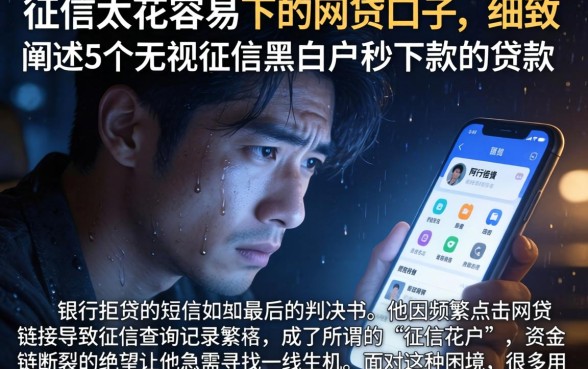 征信太花容易下的网贷口子，细致阐述5个无视征信黑白户秒下款的贷款