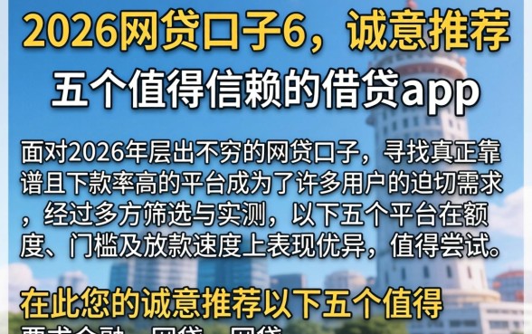 2026网贷口子6，诚意推荐五个值得信赖的借贷app