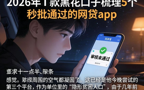 2026年下款的黑花口子，梳理5个秒批通过的网贷app