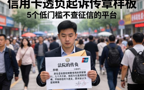 信用卡透支起诉传票样板，细致阐述5个低门槛不查征信的平台