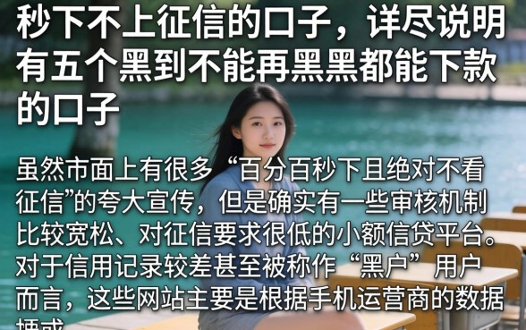 秒下不上征信的口子，详尽说明五个黑到不能再黑都能下款的口子