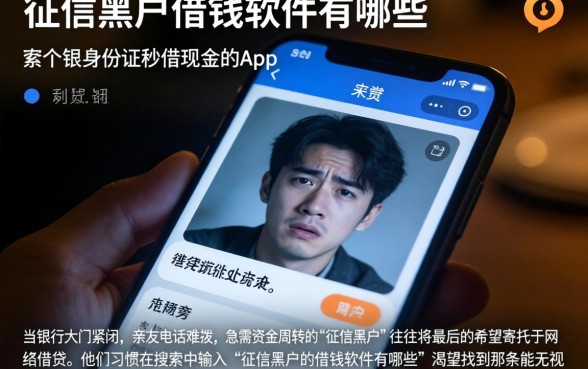 征信黑户的借钱软件有哪些，条列五个手机身份证秒借现金的app