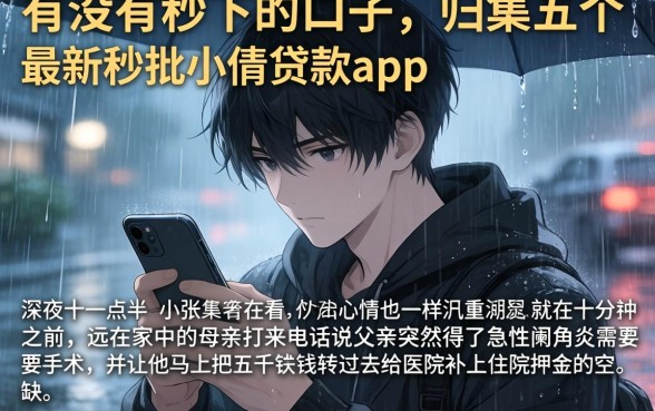 有没有秒下的口子，归集五个最新秒批小额贷款app