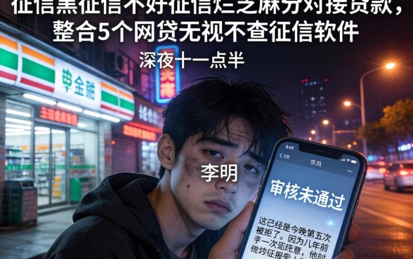 征信黑征信不好征信烂芝麻分对接的贷款，整合5个网贷无视不查征信软件