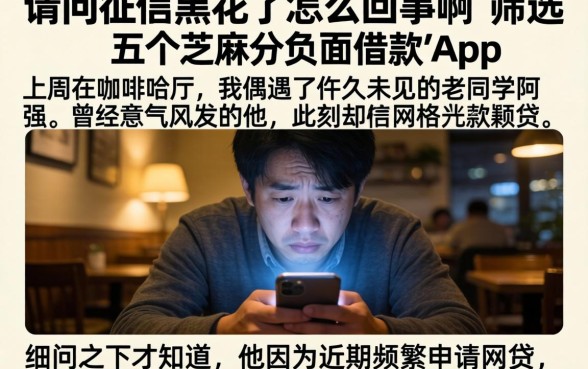 请问征信黑花了怎么回事啊，筛选五个芝麻分负面借款的app
