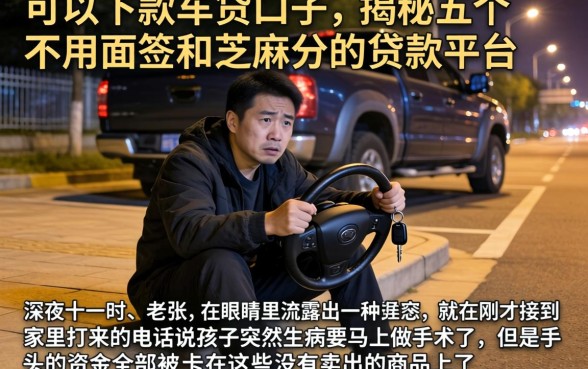 可以下款的车贷口子，揭秘五个不用面签和芝麻分的贷款平台