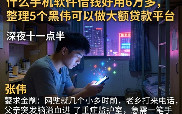 什么手机软件借钱好用6万多,整理5个黑户可以做大额贷款平台