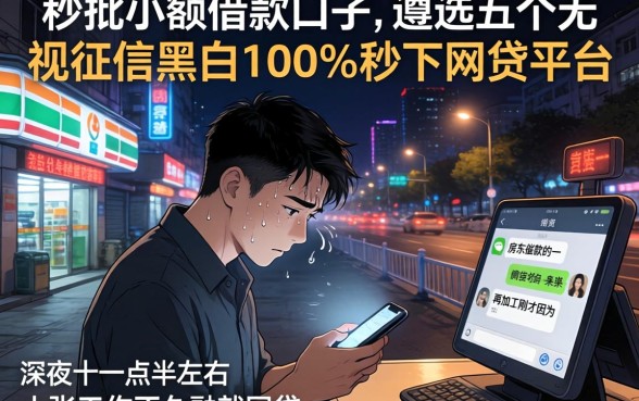 秒批小额借款口子，遴选五个无视征信黑白100%秒下网贷平台