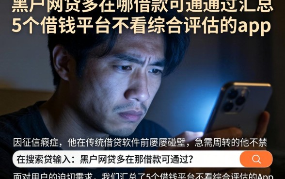 黑户网贷多在哪借款可通过，汇总5个借钱平台不看综合评估的app