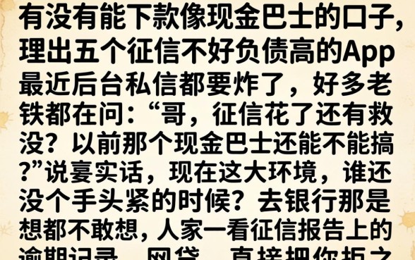 有没有能下款像现金巴士的口子,理出五个征信不好负债高的app