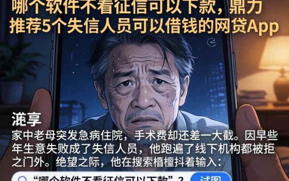 哪个软件不看征信可以下款，鼎力推荐5个失信人员可以借钱的网贷app