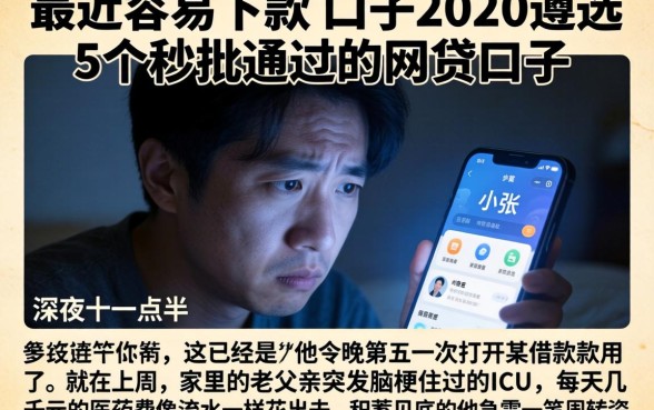 最近容易下款的口子2026，遴选5个秒批通过的网贷口子