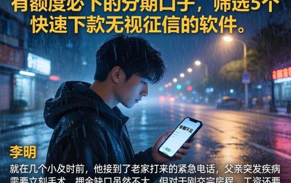 有额度必下的分期口子，筛选5个快速下款无视征信的软件