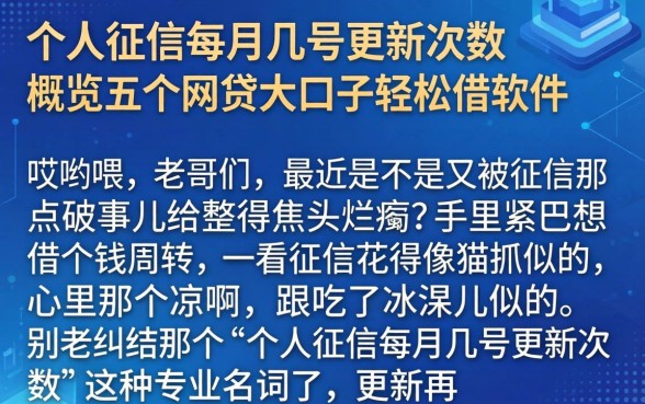 个人征信每月几号更新次数，概览五个网贷大口子轻松借软件