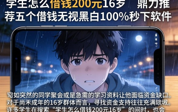 学生怎么借钱200元16岁，鼎力推荐五个借钱无视黑白100%秒下软件