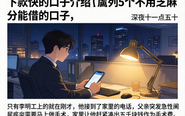 下款快的口子介绍，胪列5个不用芝麻分能借的口子