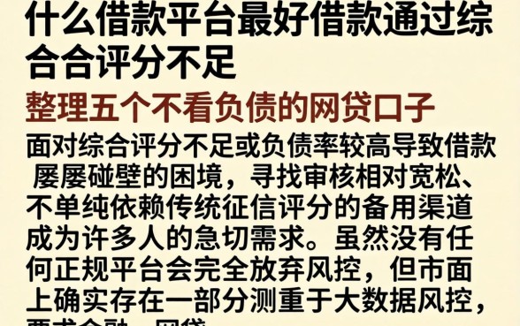 什么借款平台最好借款通过综合评分不足，整理五个不看负债的网贷口子
