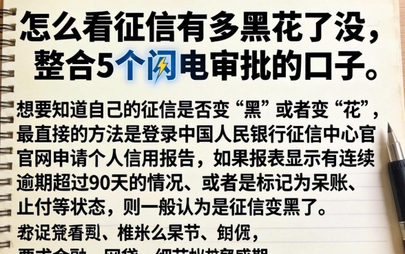怎么看征信有多黑花了没，整合5个闪电审批的口子