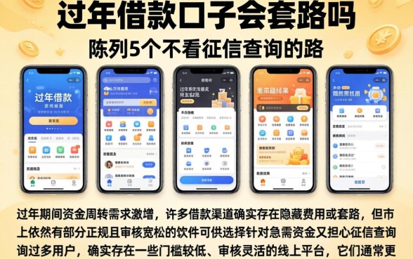 过年借款口子会套路吗，陈列5个不看征信查询的软件