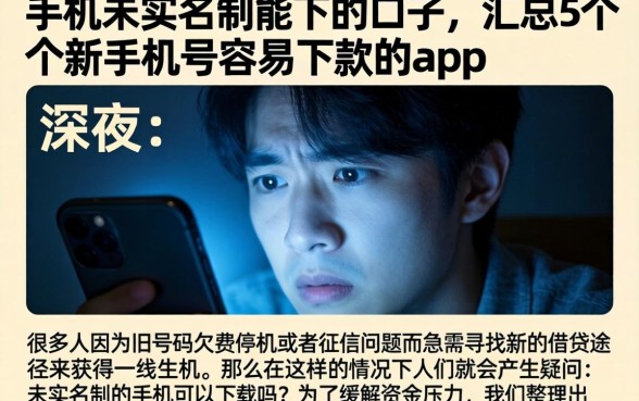 手机未实名制能下的口子，汇总5个新手机号容易下款的app