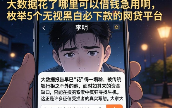 大数据花了哪里可以借钱急用啊，枚举5个无视黑白必下款的网贷平台