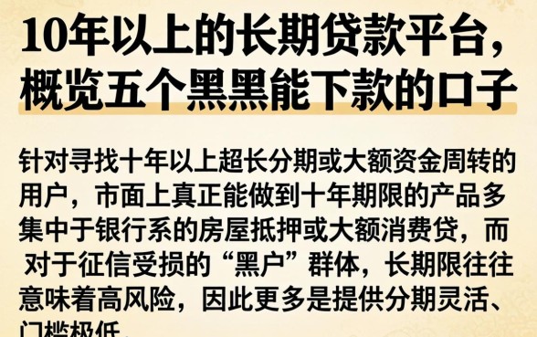 10年以上的长期贷款平台，概览五个黑户能下款的口子