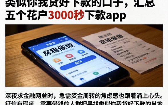 类似你我贷好下款的口子，汇总五个花户3000秒下款app