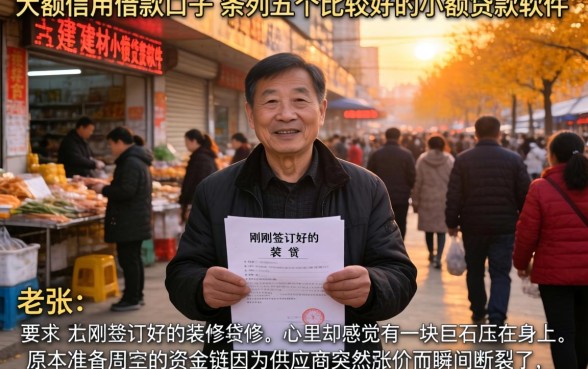 大额信用借款口子，条列五个比较好的小额贷款软件