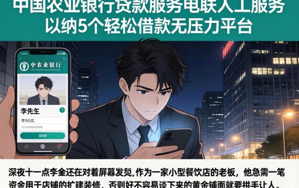 中国农业银行贷款服务电联人工服务，归纳5个轻松借款无压力平台
