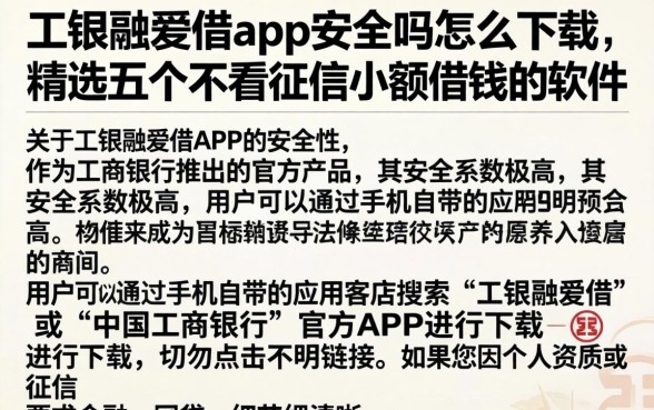 工银融e借app安全吗怎么下载,精选五个不看征信小额借钱的软件