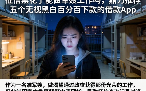 征信黑花了能做军嫂工作吗，鼎力推荐五个无视黑白百分百下款的借款app
