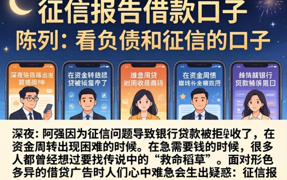征信报告借款口子，陈列五个不看负债和征信的口子
