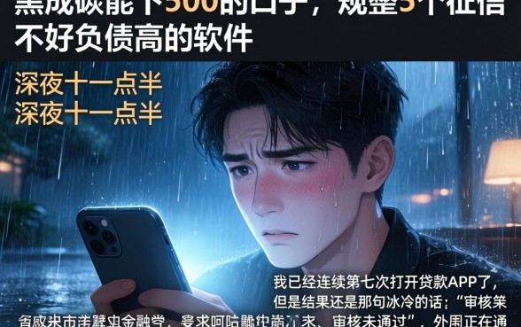黑成碳能下500的口子，规整5个征信不好负债高的软件