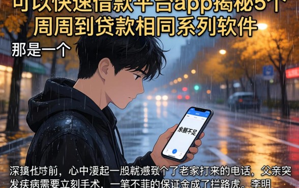 可以快速借款的平台app，揭秘5个周周到贷款相同系列的软件