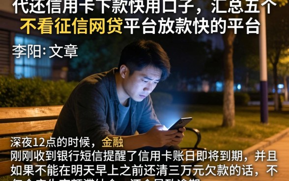 代还信用卡下款快的口子，汇总五个不看征信网贷平台放款快的平台