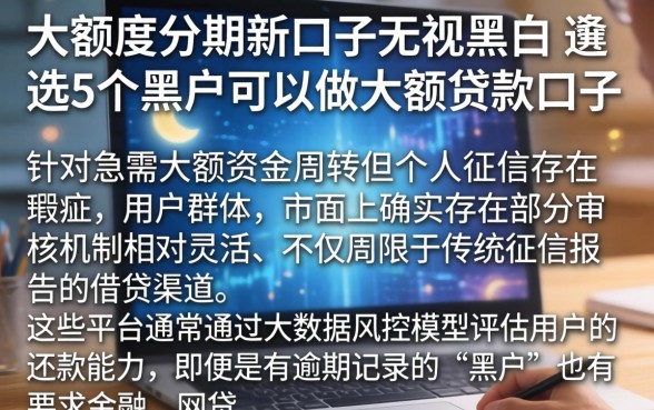 大额度分期新口子无视黑白，遴选5个黑户可以做大额贷款口子