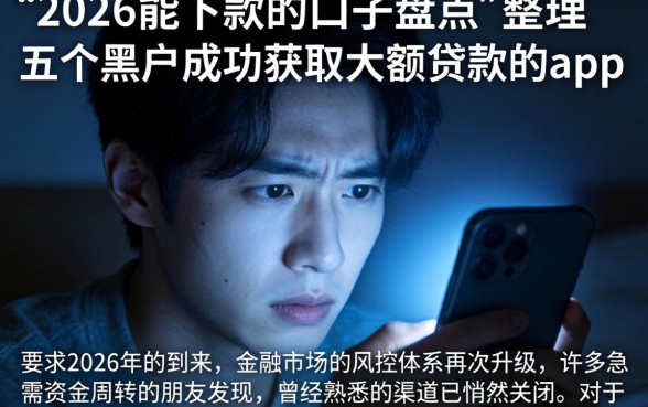 2026能下款的口子盘点，整理五个黑户成功获取大额贷款的app