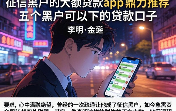 征信黑户的大额贷款app，鼎力推荐五个黑户可以下的贷款口子