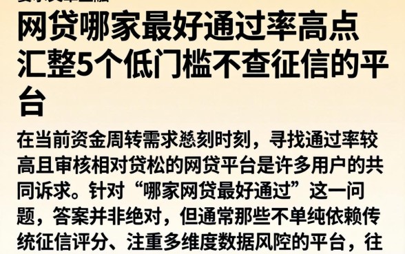 网贷哪家最好通过率高点，汇整5个低门槛不查征信的平台