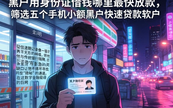 黑户用身份证借钱哪里最快放款，筛选五个手机小额黑户快速贷款软件