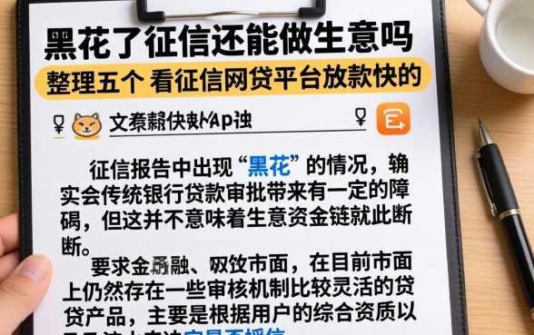 黑花了征信还能做生意吗，整理五个不看征信网贷平台放款快的app